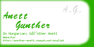 anett gunther business card